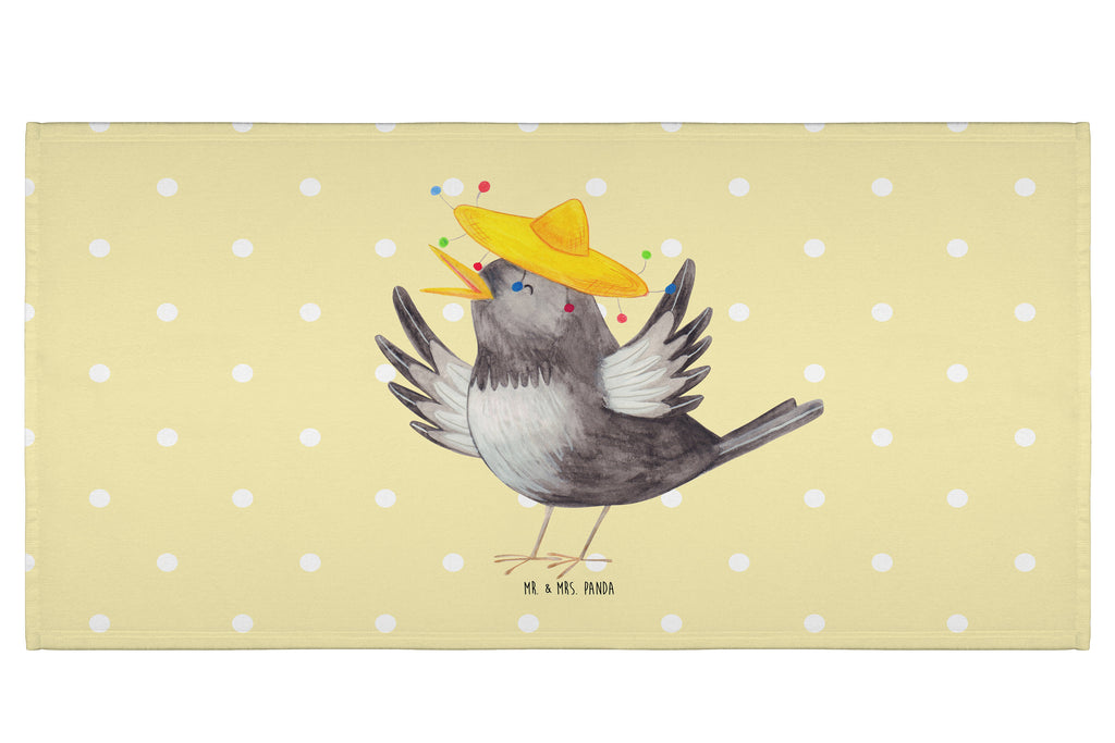 50 x 100 Handtuch Rabe mit Sombrero Handtuch, Badehandtuch, Badezimmer, Handtücher, groß, Kinder, Baby, Tiermotive, Gute Laune, lustige Sprüche, Tiere, Rabe, Vogel, Vögel, Spruch positiv, fröhlich sein, glücklich sein, Glück Spruch, froh, Elster, Motivation