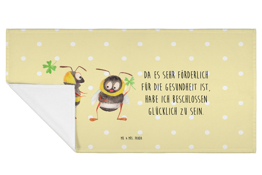 50 x 100 Handtuch Hummeln mit Kleeblatt Handtuch, Badehandtuch, Badezimmer, Handtücher, groß, Kinder, Baby, Tiermotive, Gute Laune, lustige Sprüche, Tiere, Hummel, Biene, Spruch positiv, Biene Deko, Spruch schön, glücklich sein, glücklich werden, Spruch fröhlich