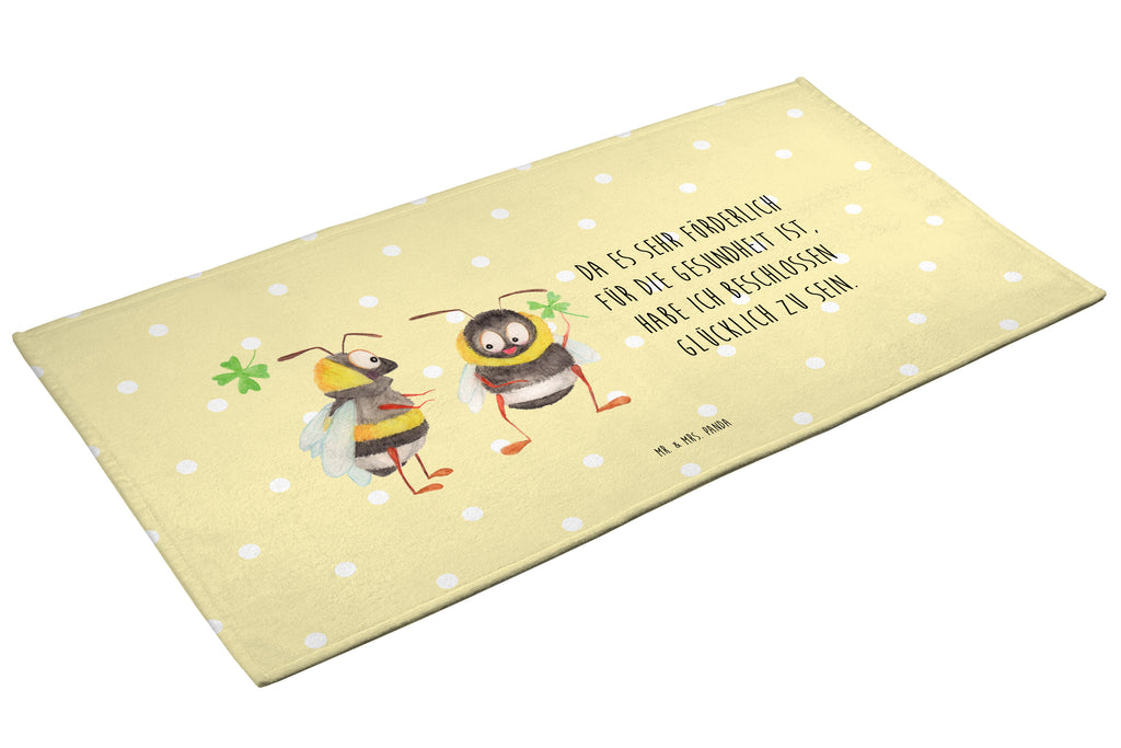 50 x 100 Handtuch Hummeln mit Kleeblatt Handtuch, Badehandtuch, Badezimmer, Handtücher, groß, Kinder, Baby, Tiermotive, Gute Laune, lustige Sprüche, Tiere, Hummel, Biene, Spruch positiv, Biene Deko, Spruch schön, glücklich sein, glücklich werden, Spruch fröhlich