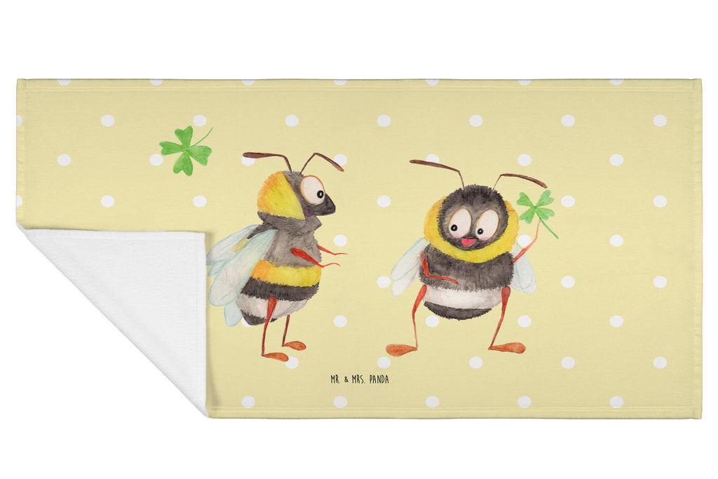 50 x 100 Handtuch Hummeln mit Kleeblatt Handtuch, Badehandtuch, Badezimmer, Handtücher, groß, Kinder, Baby, Tiermotive, Gute Laune, lustige Sprüche, Tiere, Hummel, Biene, Spruch positiv, Biene Deko, Spruch schön, glücklich sein, glücklich werden, Spruch fröhlich