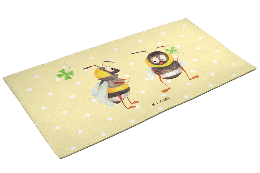 50 x 100 Handtuch Hummeln mit Kleeblatt Handtuch, Badehandtuch, Badezimmer, Handtücher, groß, Kinder, Baby, Tiermotive, Gute Laune, lustige Sprüche, Tiere, Hummel, Biene, Spruch positiv, Biene Deko, Spruch schön, glücklich sein, glücklich werden, Spruch fröhlich