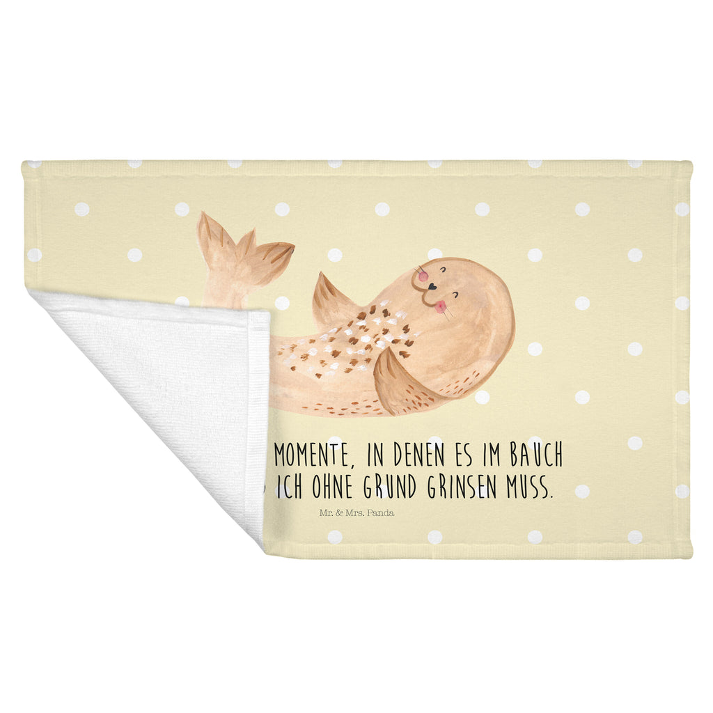 Gäste Handtuch Robbe liegend Gästetuch, Reisehandtuch, Sport Handtuch, Frottier, Kinder Handtuch, Tiermotive, Gute Laune, lustige Sprüche, Tiere, Robbe, Robben, Seehund, Strand, Meerestier, Ostsee, Nordsee, Lachen, Freude