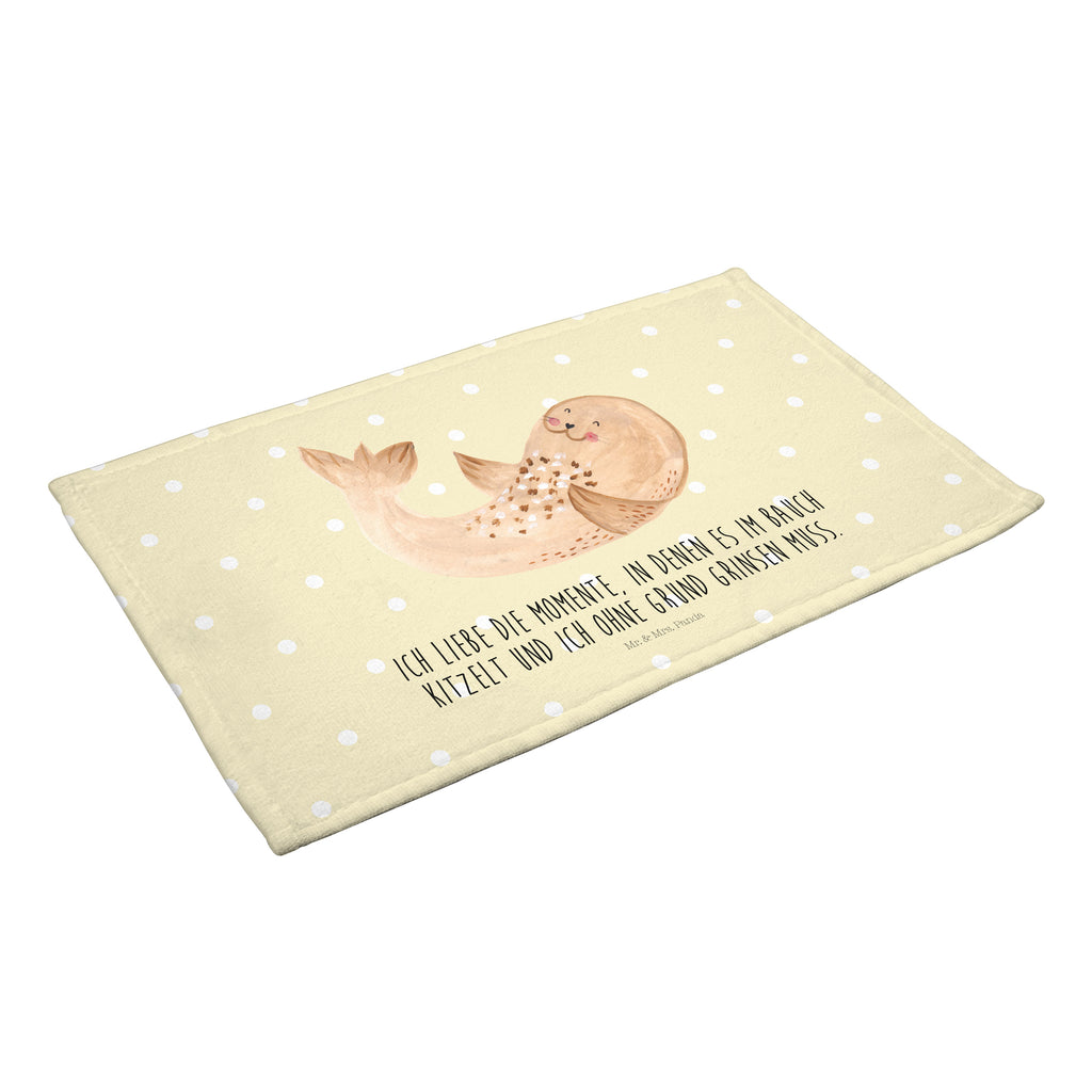 Gäste Handtuch Robbe liegend Gästetuch, Reisehandtuch, Sport Handtuch, Frottier, Kinder Handtuch, Tiermotive, Gute Laune, lustige Sprüche, Tiere, Robbe, Robben, Seehund, Strand, Meerestier, Ostsee, Nordsee, Lachen, Freude