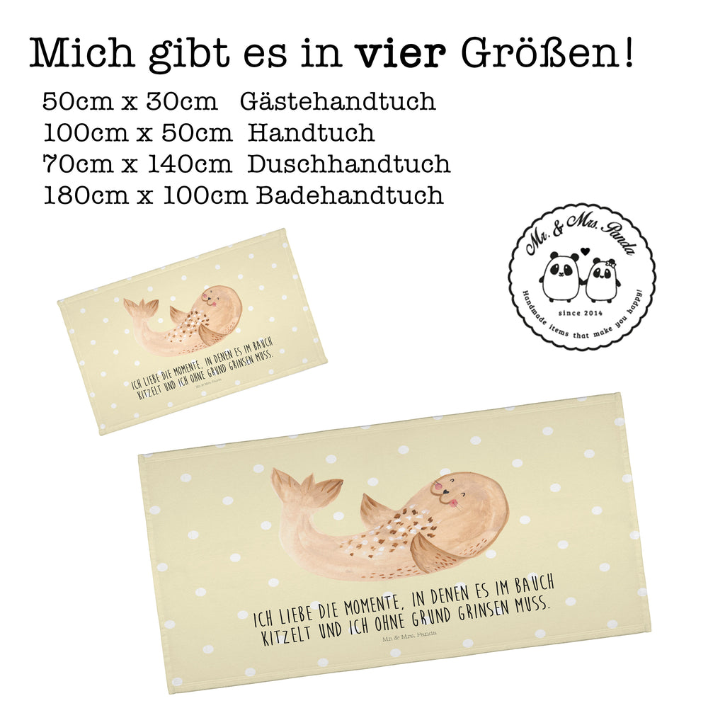 Gäste Handtuch Robbe liegend Gästetuch, Reisehandtuch, Sport Handtuch, Frottier, Kinder Handtuch, Tiermotive, Gute Laune, lustige Sprüche, Tiere, Robbe, Robben, Seehund, Strand, Meerestier, Ostsee, Nordsee, Lachen, Freude