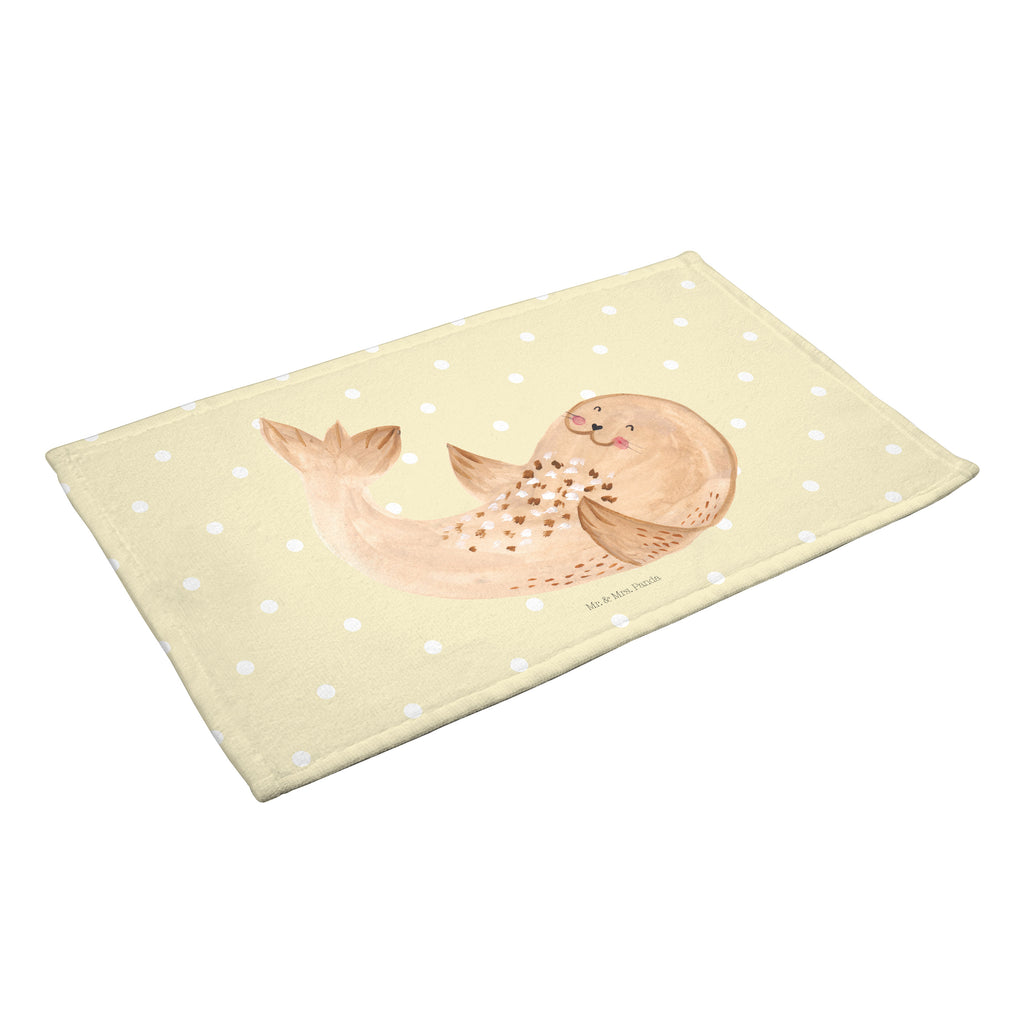 Gäste Handtuch Robbe liegend Gästetuch, Reisehandtuch, Sport Handtuch, Frottier, Kinder Handtuch, Tiermotive, Gute Laune, lustige Sprüche, Tiere, Robbe, Robben, Seehund, Strand, Meerestier, Ostsee, Nordsee, Lachen, Freude