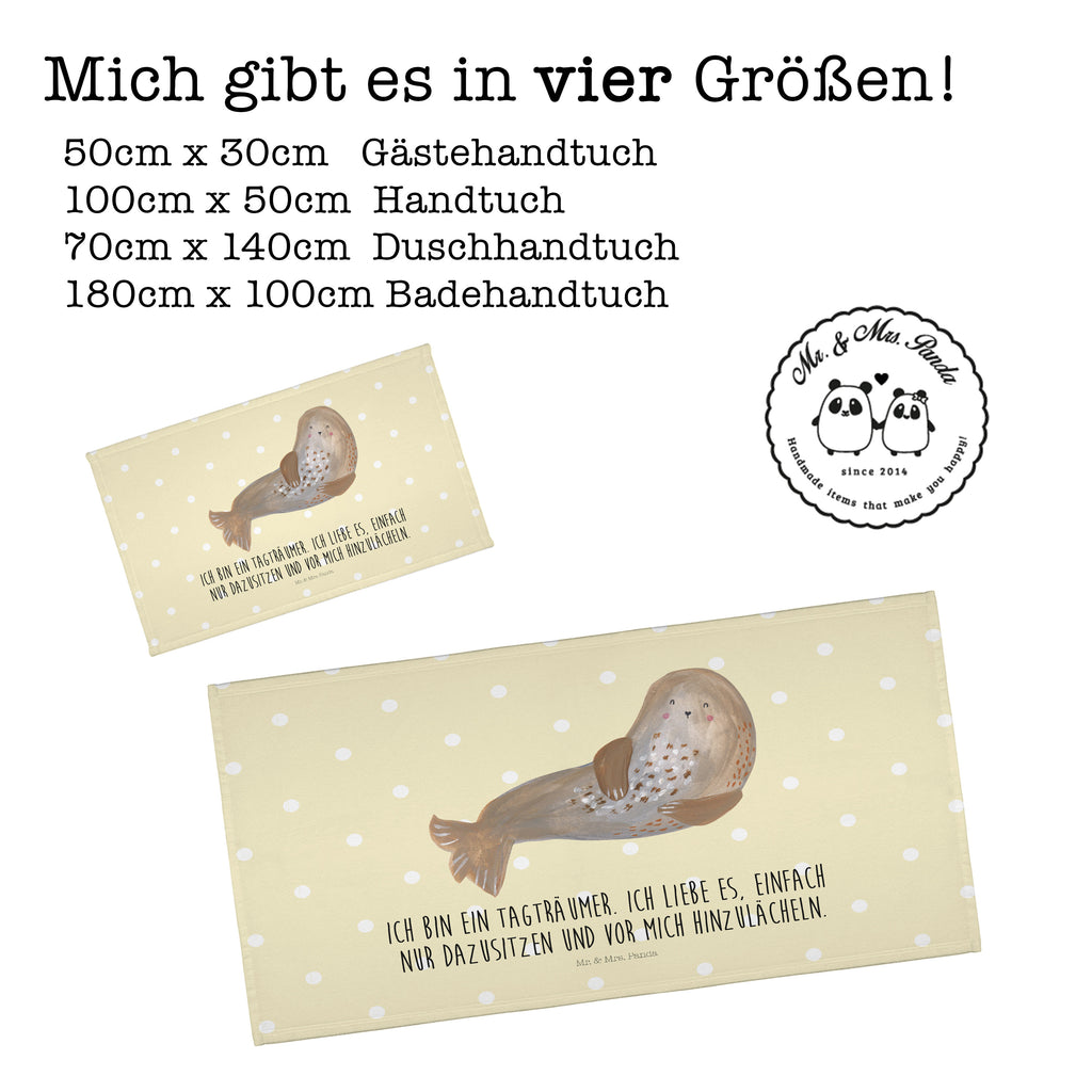 Gäste Handtuch Robbe lachend Gästetuch, Reisehandtuch, Sport Handtuch, Frottier, Kinder Handtuch, Tiermotive, Gute Laune, lustige Sprüche, Tiere, Robbe, Robben, Seehund, Strand, Meerestier, Ostsee, Nordsee