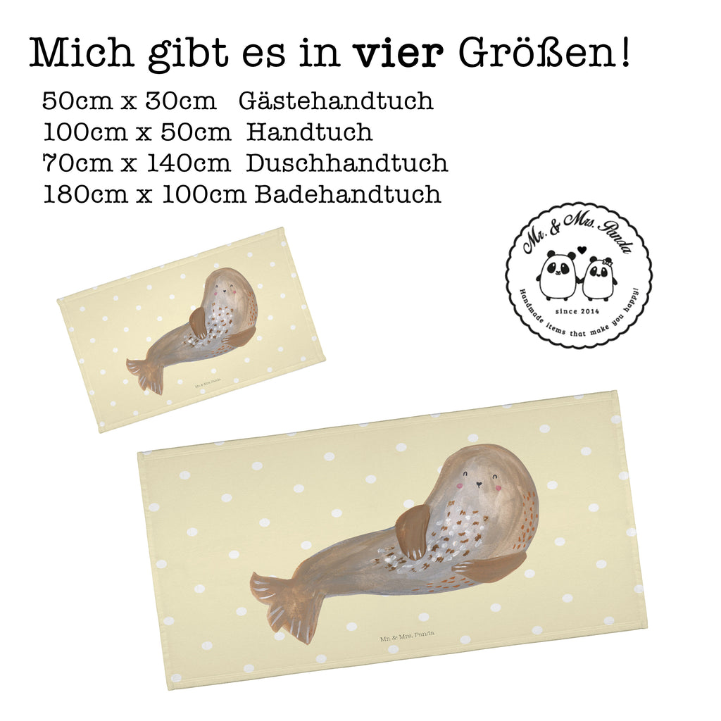 Gäste Handtuch Robbe lachend Gästetuch, Reisehandtuch, Sport Handtuch, Frottier, Kinder Handtuch, Tiermotive, Gute Laune, lustige Sprüche, Tiere, Robbe, Robben, Seehund, Strand, Meerestier, Ostsee, Nordsee