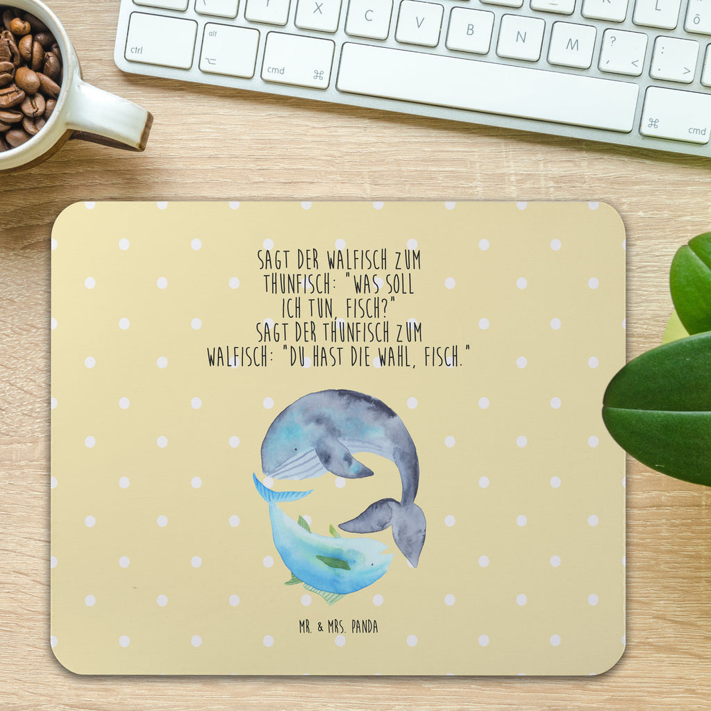 Mauspad Walfisch & Thunfisch Mousepad, Computer zubehör, Büroausstattung, PC Zubehör, Arbeitszimmer, Mauspad, Einzigartiges Mauspad, Designer Mauspad, Tiermotive, Gute Laune, lustige Sprüche, Tiere, Wal, Wahl, Tunfisch, Wortwitz lustig, Spruch lustig, Flachwitz, Witz, Spruch des Tages, Flachwitz Geschenk