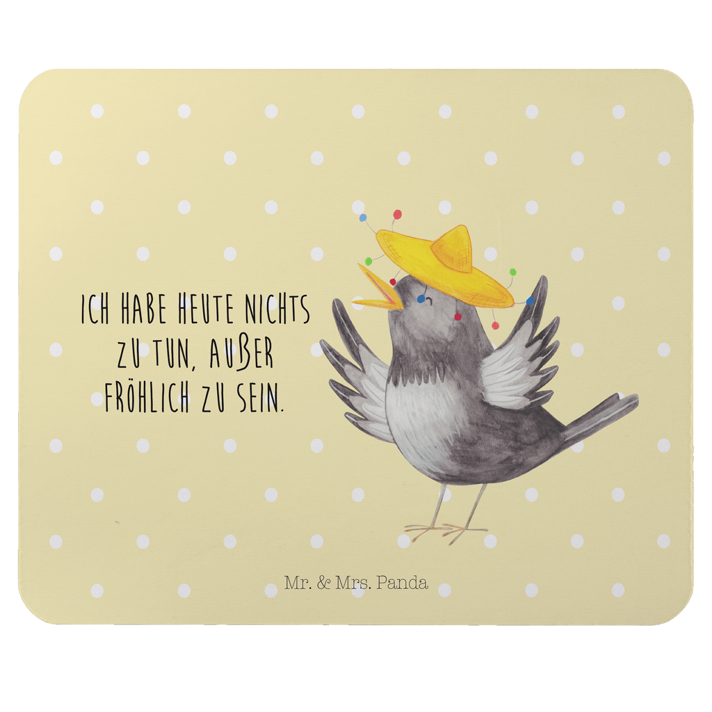 Mauspad Rabe mit Sombrero Mousepad, Computer zubehör, Büroausstattung, PC Zubehör, Arbeitszimmer, Mauspad, Einzigartiges Mauspad, Designer Mauspad, Tiermotive, Gute Laune, lustige Sprüche, Tiere, Rabe, Vogel, Vögel, Spruch positiv, fröhlich sein, glücklich sein, Glück Spruch, froh, Elster, Motivation