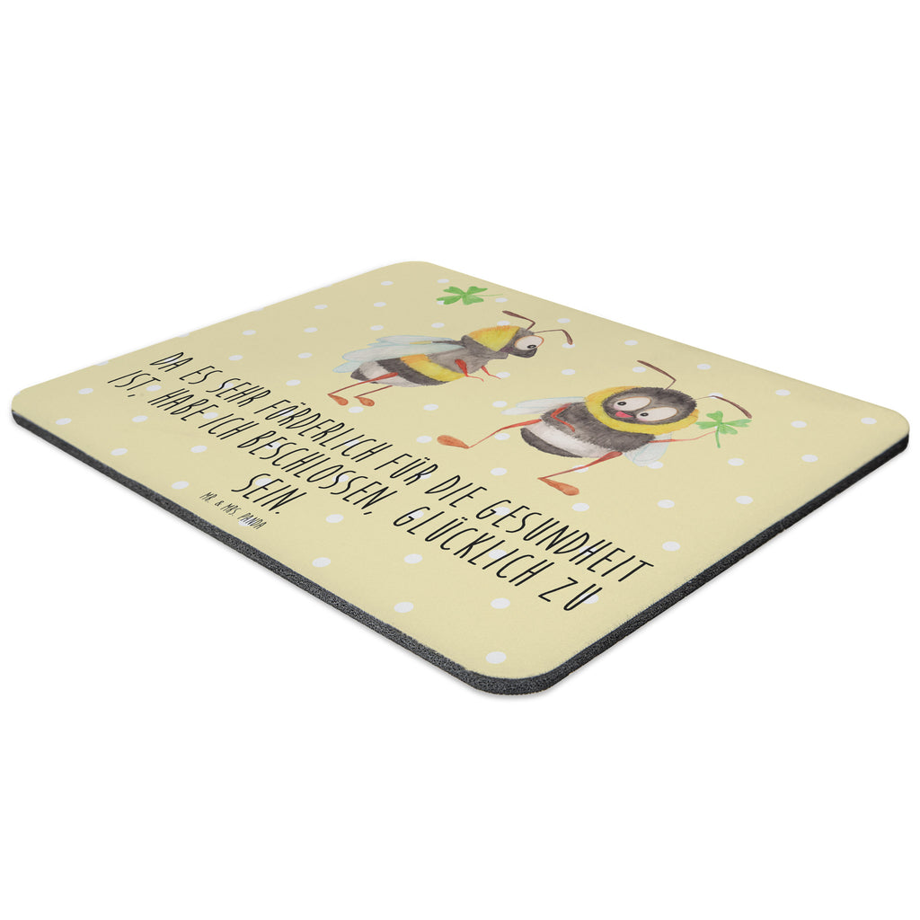 Mauspad Hummeln mit Kleeblatt Mousepad, Computer zubehör, Büroausstattung, PC Zubehör, Arbeitszimmer, Mauspad, Einzigartiges Mauspad, Designer Mauspad, Tiermotive, Gute Laune, lustige Sprüche, Tiere, Hummel, Biene, Spruch positiv, Biene Deko, Spruch schön, glücklich sein, glücklich werden, Spruch fröhlich