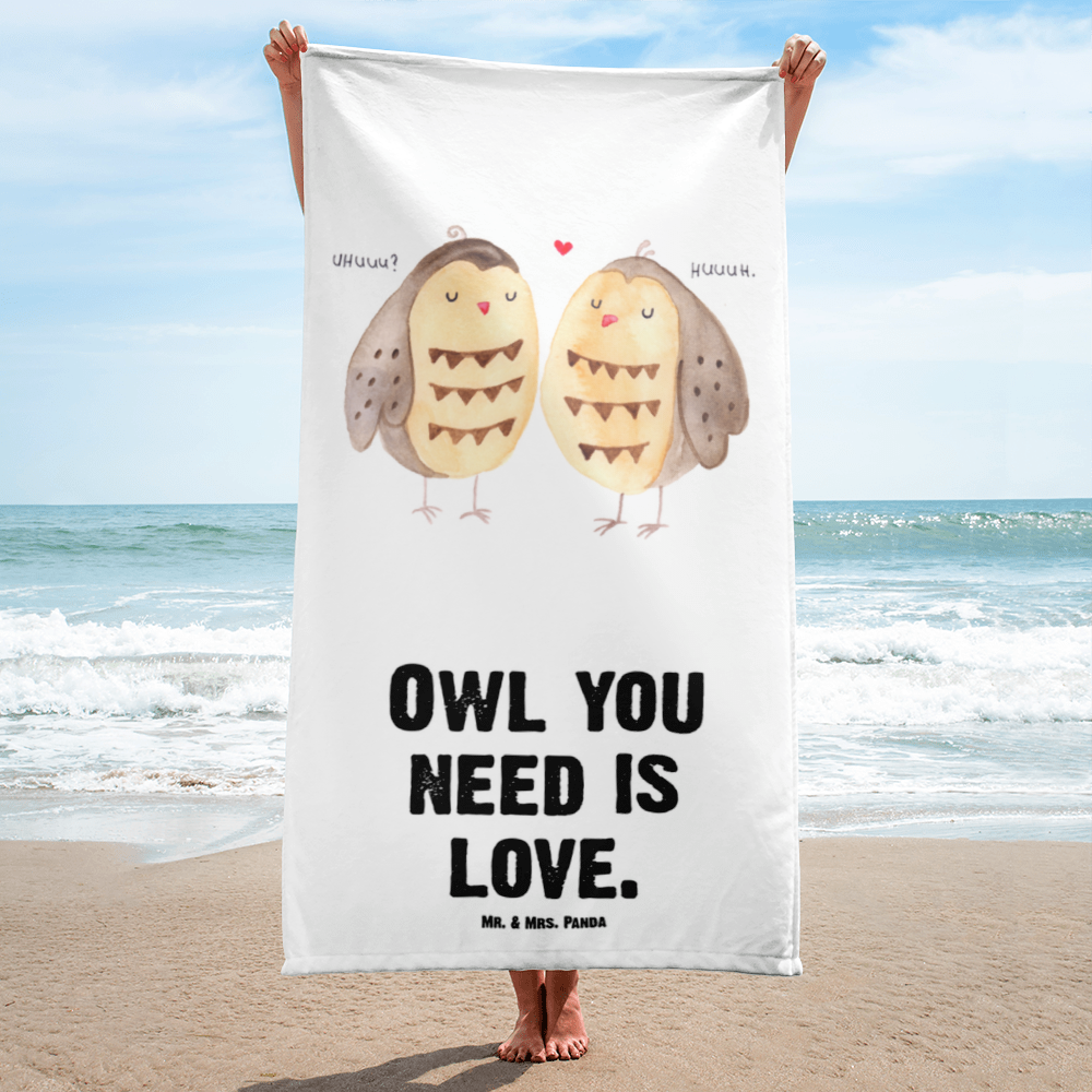 XL Badehandtuch Eule Liebe Handtuch, Badetuch, Duschtuch, Strandtuch, Saunatuch, Eule, Eule Deko, Liebe, Hochzeit Spruch, Owl, All you need is love, Liebe Spruch, Freundin Geschenk, Freund, Wortspiel lustig