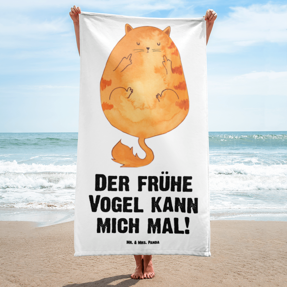 XL Badehandtuch Katze Frühaufsteher Handtuch, Badetuch, Duschtuch, Strandtuch, Saunatuch, Katze, Katzenmotiv, Katzenfan, Katzendeko, Katzenfreund, Katzenliebhaber, Katzenprodukte, Katzenartikel, Katzenaccessoires, Katzensouvenirs, Katzenliebhaberprodukte, Katzenmotive, Der frühe Vogel kann mich mal, Morgenmuffel, Frühaufsteher, Kaffee, Katzen, Kater, Mietze