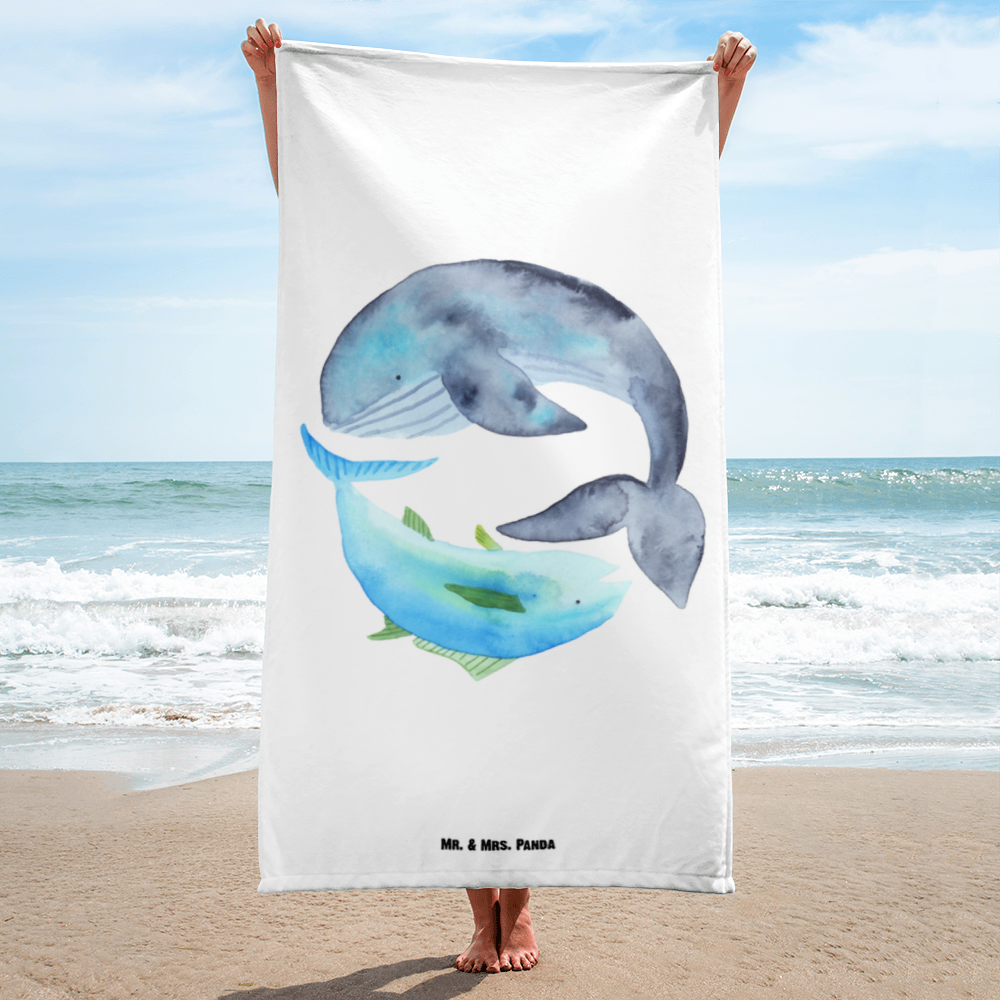 XL Badehandtuch Walfisch & Thunfisch Handtuch, Badetuch, Duschtuch, Strandtuch, Saunatuch, Tiermotive, Gute Laune, lustige Sprüche, Tiere, Wal, Wahl, Tunfisch, Wortwitz lustig, Spruch lustig, Flachwitz, Witz, Spruch des Tages, Flachwitz Geschenk