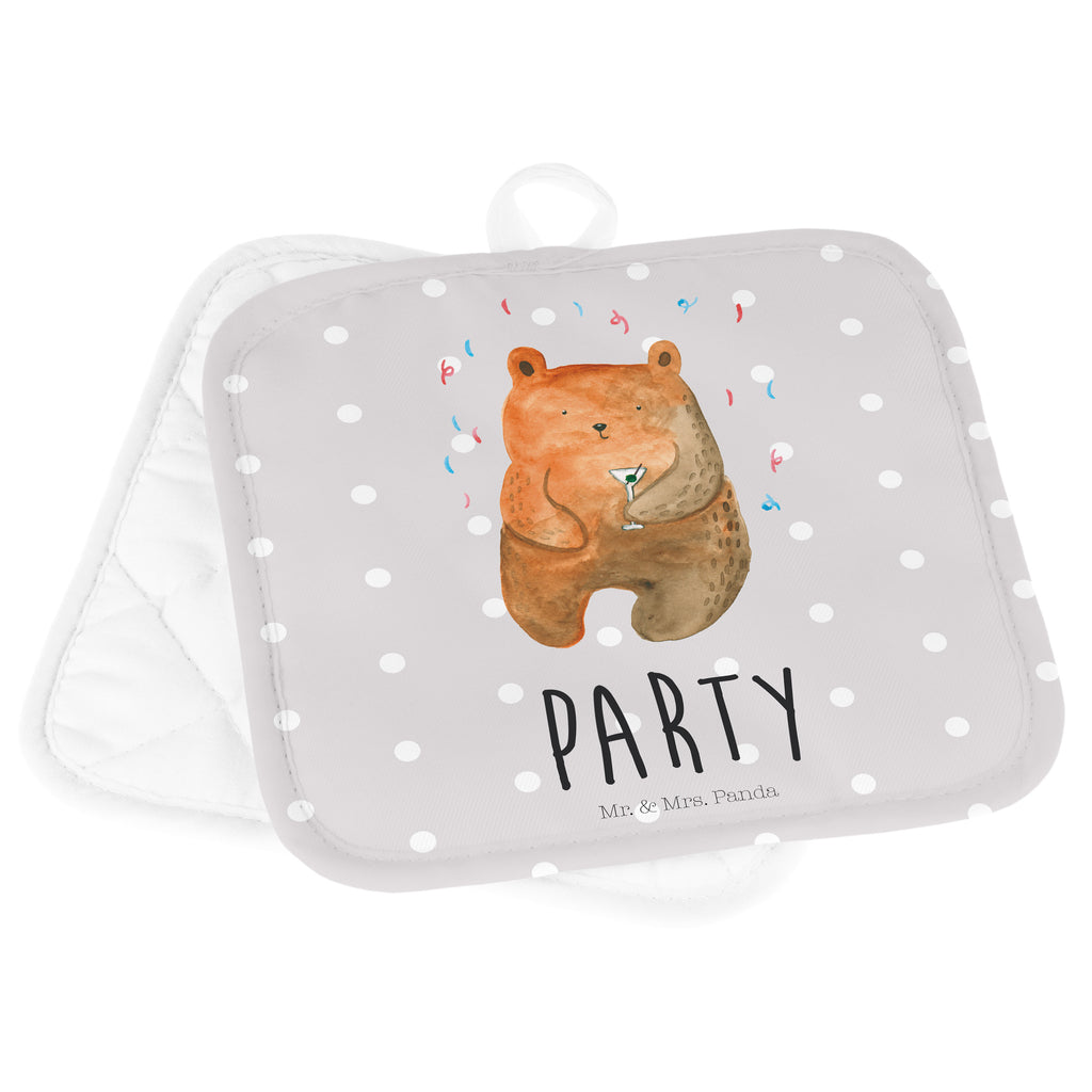 2er Set Topflappen  Bär Party Topflappen, Topfuntersetzer, Ofenhandschuh, Topflappen Set, Topflappen lustig, Topflappen mit Spruch, Bär, Teddy, Teddybär, Geburtstag, Geburtstagsgeschenk, Geschenk, Party, Feiern, Abfeiern, Mitbringsel, Gute Laune, Lustig