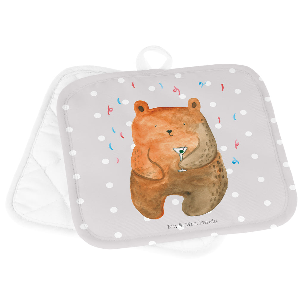 2er Set Topflappen  Bär Party Topflappen, Topfuntersetzer, Ofenhandschuh, Topflappen Set, Topflappen lustig, Topflappen mit Spruch, Bär, Teddy, Teddybär, Geburtstag, Geburtstagsgeschenk, Geschenk, Party, Feiern, Abfeiern, Mitbringsel, Gute Laune, Lustig