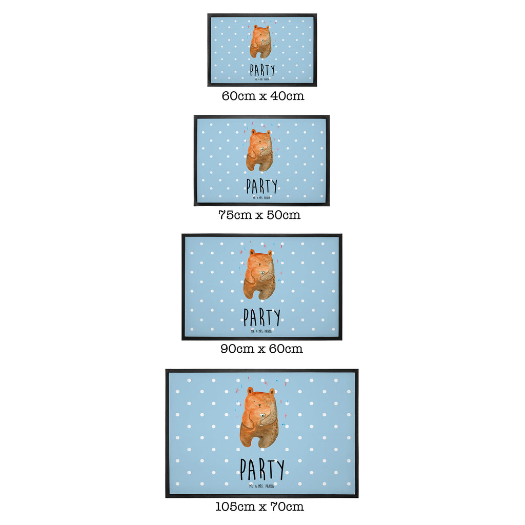 Fußmatte Bär Party Geburtstag, Geburtstagsgeschenk, Geschenk, Party, Feiern, Abfeiern, Mitbringsel, Gute Laune, Lustig Türvorleger, Schmutzmatte, Fußabtreter, Matte, Schmutzfänger, Fußabstreifer, Schmutzfangmatte, Türmatte, Motivfußmatte,  Haustürmatte, Vorleger  Bär, Teddy, Teddybär