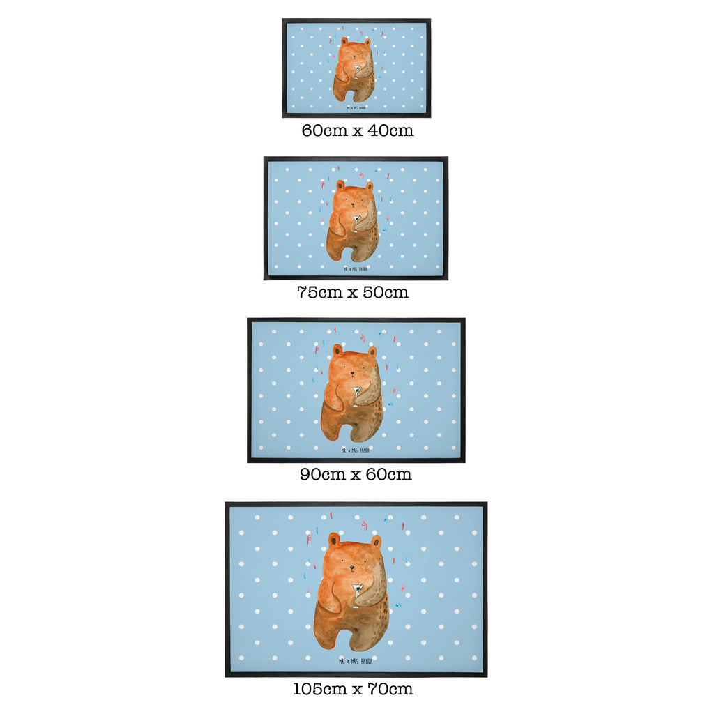 Fußmatte Bär Party Geburtstag, Geburtstagsgeschenk, Geschenk, Party, Feiern, Abfeiern, Mitbringsel, Gute Laune, Lustig Türvorleger, Schmutzmatte, Fußabtreter, Matte, Schmutzfänger, Fußabstreifer, Schmutzfangmatte, Türmatte, Motivfußmatte,  Haustürmatte, Vorleger  Bär, Teddy, Teddybär