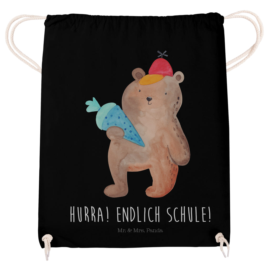 Sportbeutel Bär mit Schultüte Turnbeutel, Beutel, Sporttasche, Tasche, Stoffbeutel, Bär, Teddy, Teddybär, Bär Motiv, Schultüte, Erster Schultag Geschenk, Einschulung Geschenk, Schule Geschenk, Grundschule, Schulanfang, Schulbeginn