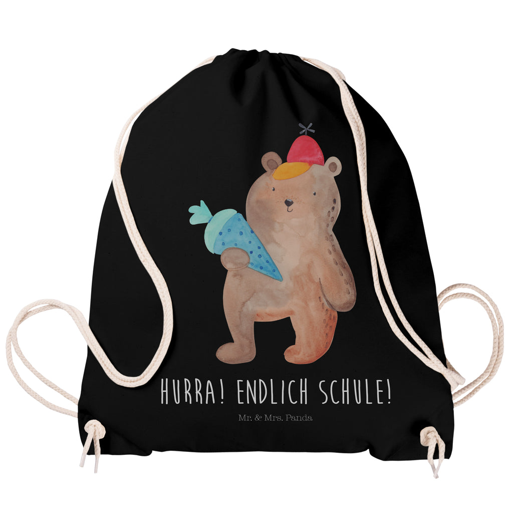 Sportbeutel Bär mit Schultüte Turnbeutel, Beutel, Sporttasche, Tasche, Stoffbeutel, Bär, Teddy, Teddybär, Bär Motiv, Schultüte, Erster Schultag Geschenk, Einschulung Geschenk, Schule Geschenk, Grundschule, Schulanfang, Schulbeginn
