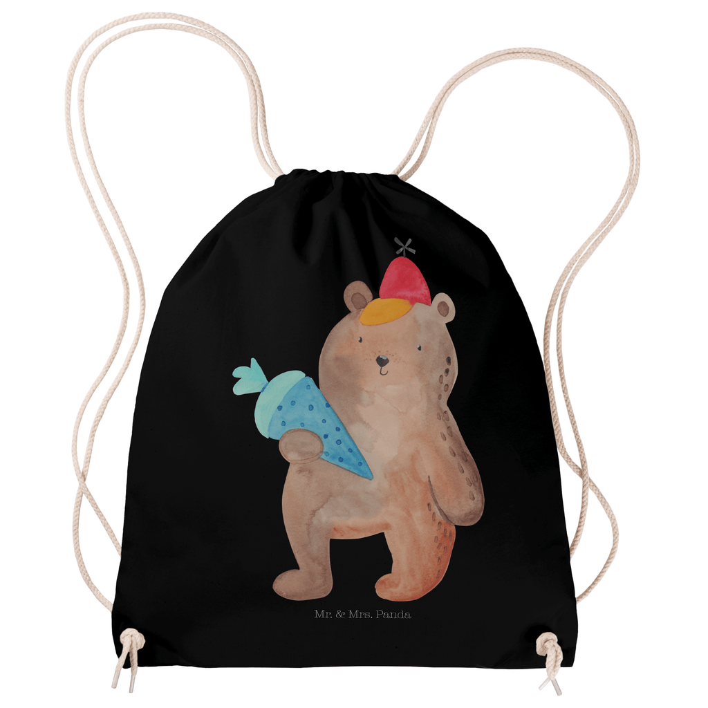 Sportbeutel Bär mit Schultüte Turnbeutel, Beutel, Sporttasche, Tasche, Stoffbeutel, Bär, Teddy, Teddybär, Bär Motiv, Schultüte, Erster Schultag Geschenk, Einschulung Geschenk, Schule Geschenk, Grundschule, Schulanfang, Schulbeginn