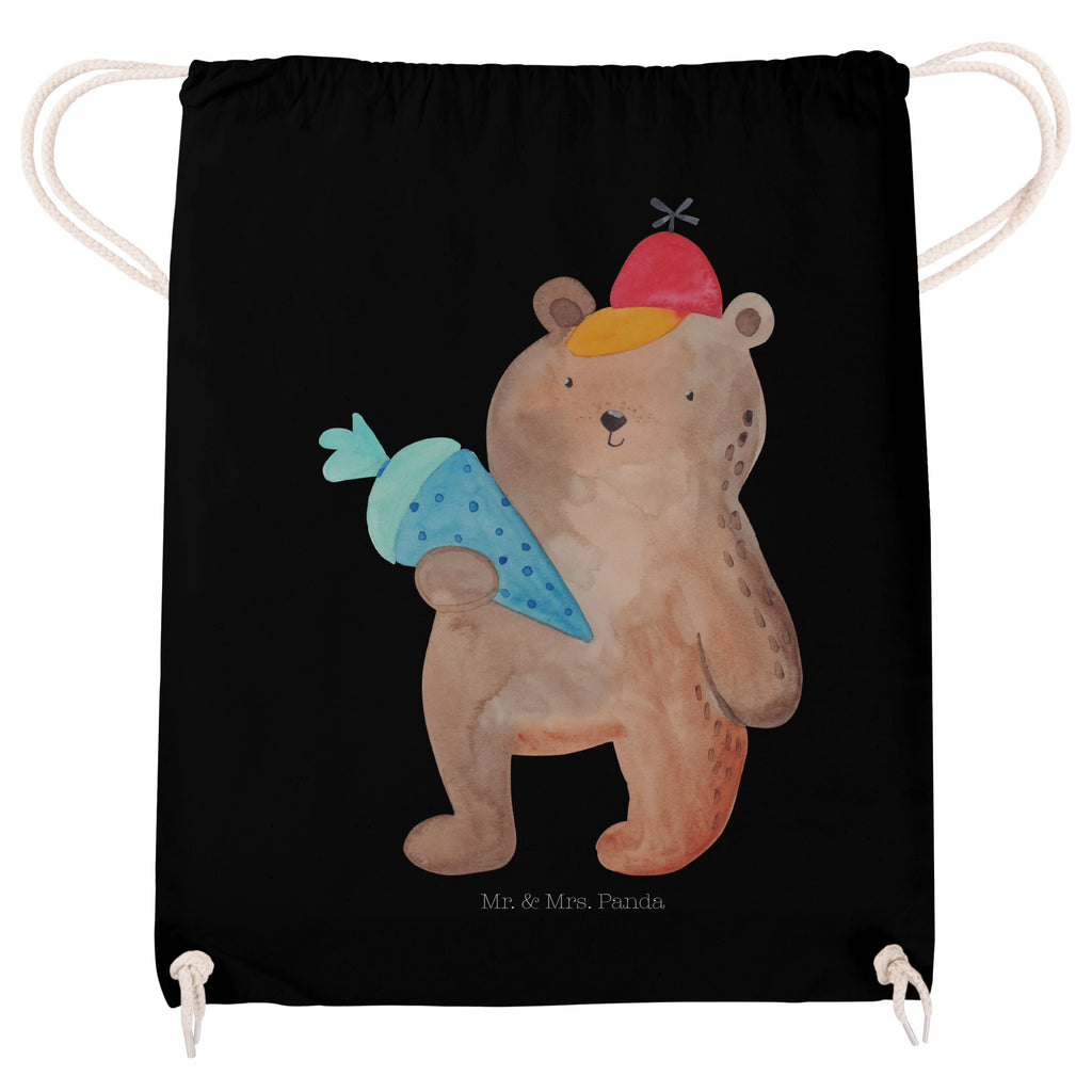 Sportbeutel Bär mit Schultüte Turnbeutel, Beutel, Sporttasche, Tasche, Stoffbeutel, Bär, Teddy, Teddybär, Bär Motiv, Schultüte, Erster Schultag Geschenk, Einschulung Geschenk, Schule Geschenk, Grundschule, Schulanfang, Schulbeginn