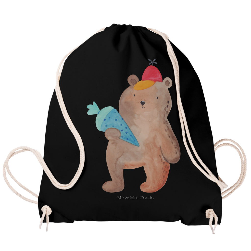 Sportbeutel Bär mit Schultüte Turnbeutel, Beutel, Sporttasche, Tasche, Stoffbeutel, Bär, Teddy, Teddybär, Bär Motiv, Schultüte, Erster Schultag Geschenk, Einschulung Geschenk, Schule Geschenk, Grundschule, Schulanfang, Schulbeginn