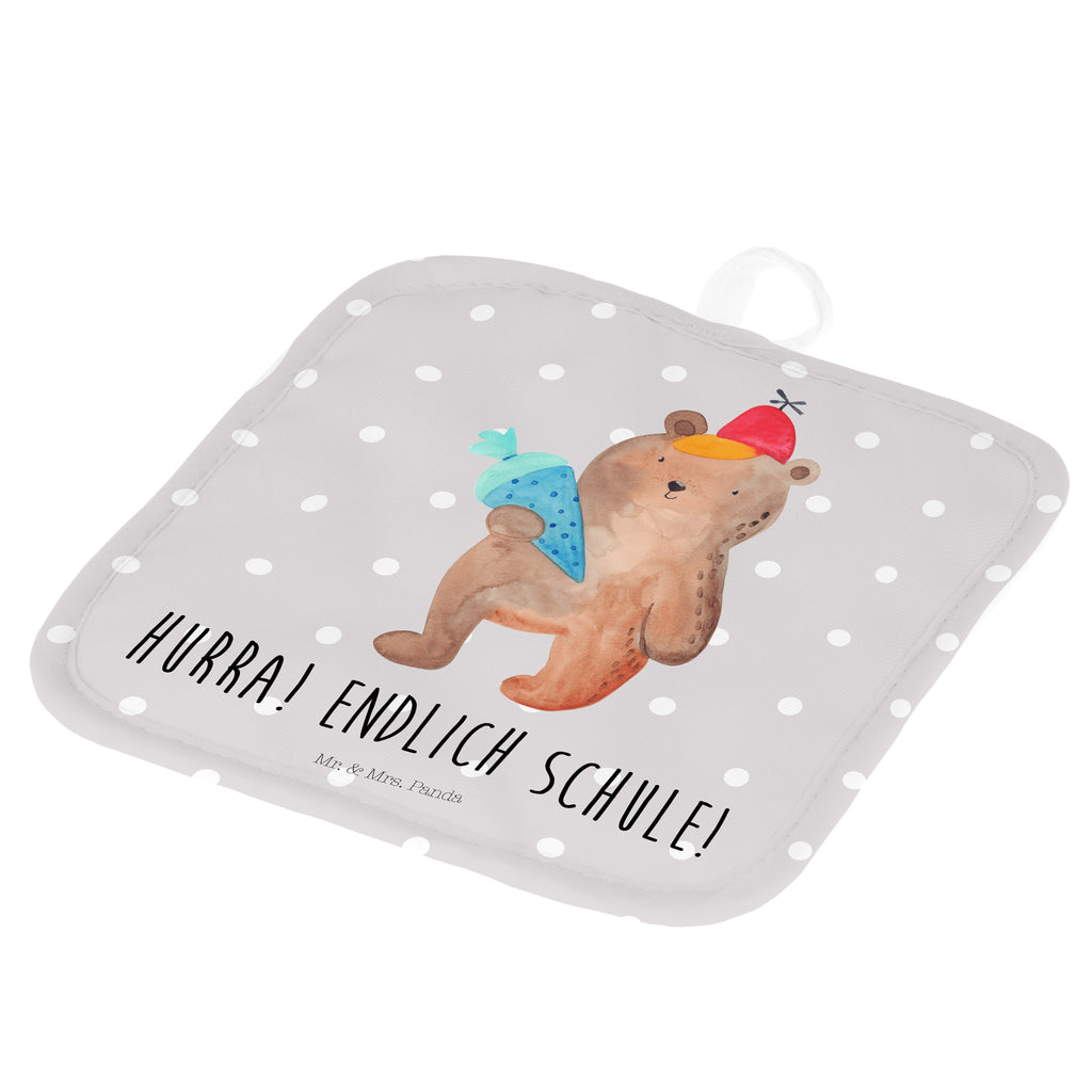 2er Set Topflappen  Bär mit Schultüte Topflappen, Topfuntersetzer, Ofenhandschuh, Topflappen Set, Topflappen lustig, Topflappen mit Spruch, Bär, Teddy, Teddybär, Bär Motiv, Schultüte, Erster Schultag Geschenk, Einschulung Geschenk, Schule Geschenk, Grundschule, Schulanfang, Schulbeginn
