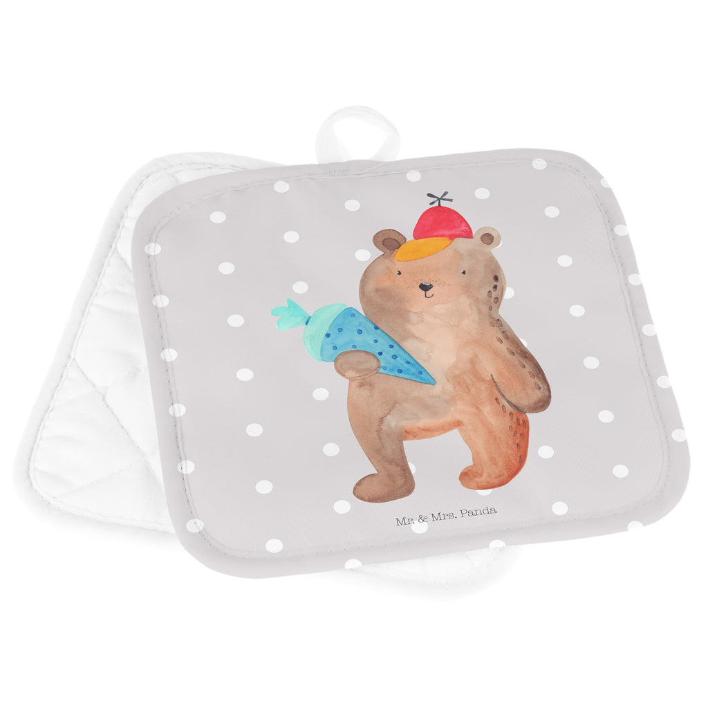 2er Set Topflappen  Bär mit Schultüte Topflappen, Topfuntersetzer, Ofenhandschuh, Topflappen Set, Topflappen lustig, Topflappen mit Spruch, Bär, Teddy, Teddybär, Bär Motiv, Schultüte, Erster Schultag Geschenk, Einschulung Geschenk, Schule Geschenk, Grundschule, Schulanfang, Schulbeginn