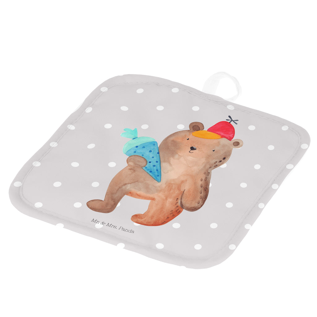 2er Set Topflappen  Bär mit Schultüte Topflappen, Topfuntersetzer, Ofenhandschuh, Topflappen Set, Topflappen lustig, Topflappen mit Spruch, Bär, Teddy, Teddybär, Bär Motiv, Schultüte, Erster Schultag Geschenk, Einschulung Geschenk, Schule Geschenk, Grundschule, Schulanfang, Schulbeginn