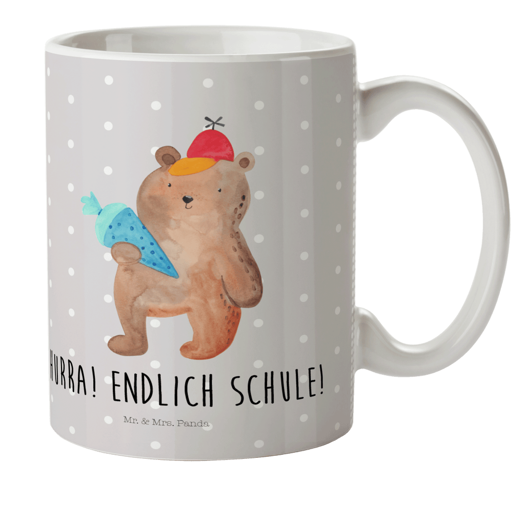 Kindertasse Bär mit Schultüte Kunststoff Tasse, Kindergarten, Tasse, Trinkbecher, Camping Becher, Kaffeetasse, Kunststoffbecher, Kindergartenbecher, Outdoorgeschirr, Kunststoffgeschirr, Reisebecher, Reisetasse, Kinderbecher, Bär, Teddy, Teddybär, Bär Motiv, Schultüte, Erster Schultag Geschenk, Einschulung Geschenk, Schule Geschenk, Grundschule, Schulanfang, Schulbeginn