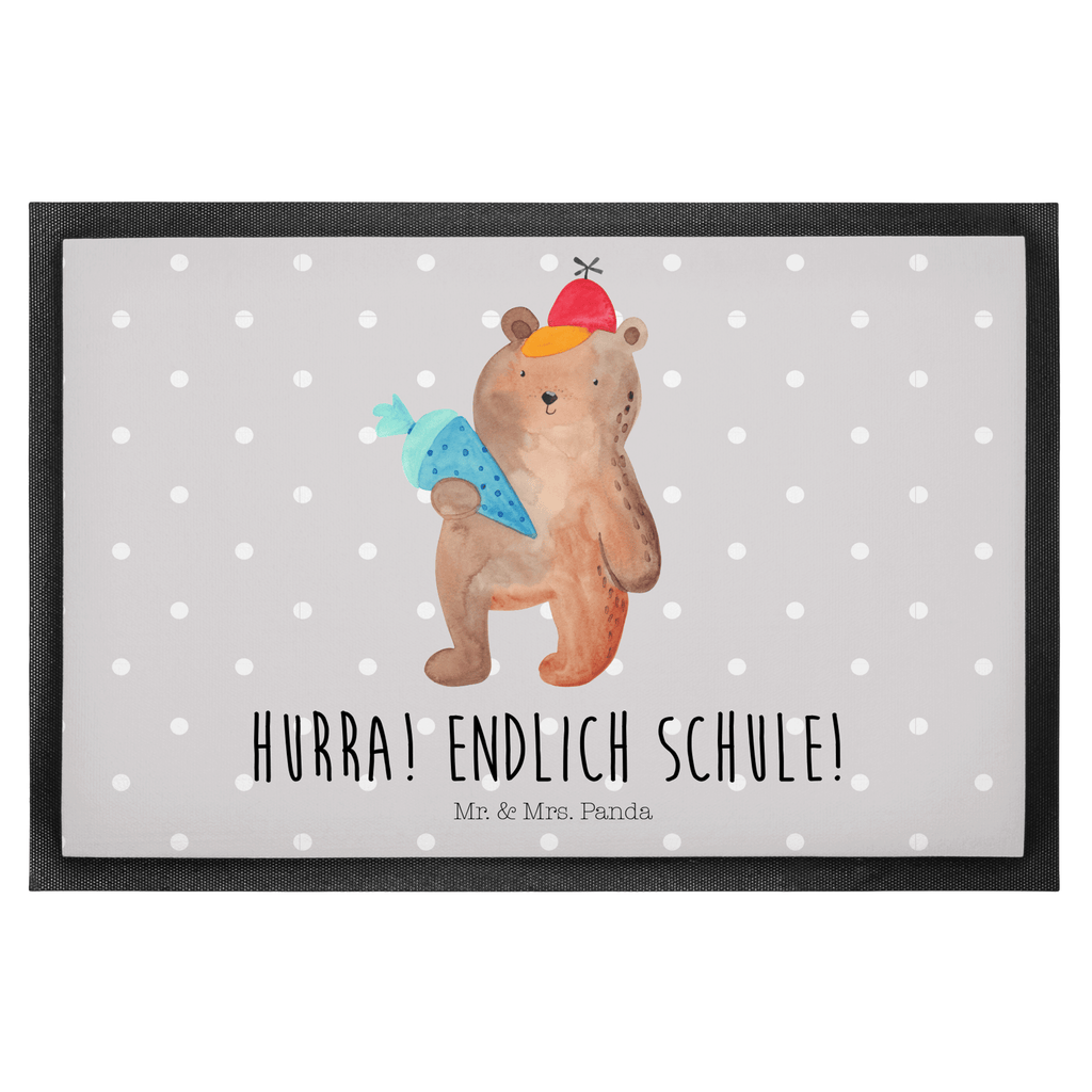 Fußmatte Bär mit Schultüte Bär Motiv, Schultüte, Erster Schultag Geschenk, Einschulung Geschenk, Schule Geschenk, Grundschule, Schulanfang, Schulbeginn,  Türvorleger, Schmutzmatte, Fußabtreter, Matte, Schmutzfänger, Fußabstreifer, Schmutzfangmatte, Türmatte, Motivfußmatte,  Haustürmatte, Vorleger  Bär, Teddy, Teddybär