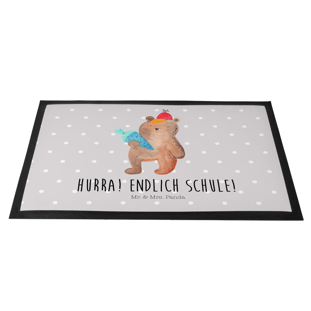 Fußmatte Bär mit Schultüte Bär Motiv, Schultüte, Erster Schultag Geschenk, Einschulung Geschenk, Schule Geschenk, Grundschule, Schulanfang, Schulbeginn,  Türvorleger, Schmutzmatte, Fußabtreter, Matte, Schmutzfänger, Fußabstreifer, Schmutzfangmatte, Türmatte, Motivfußmatte,  Haustürmatte, Vorleger  Bär, Teddy, Teddybär