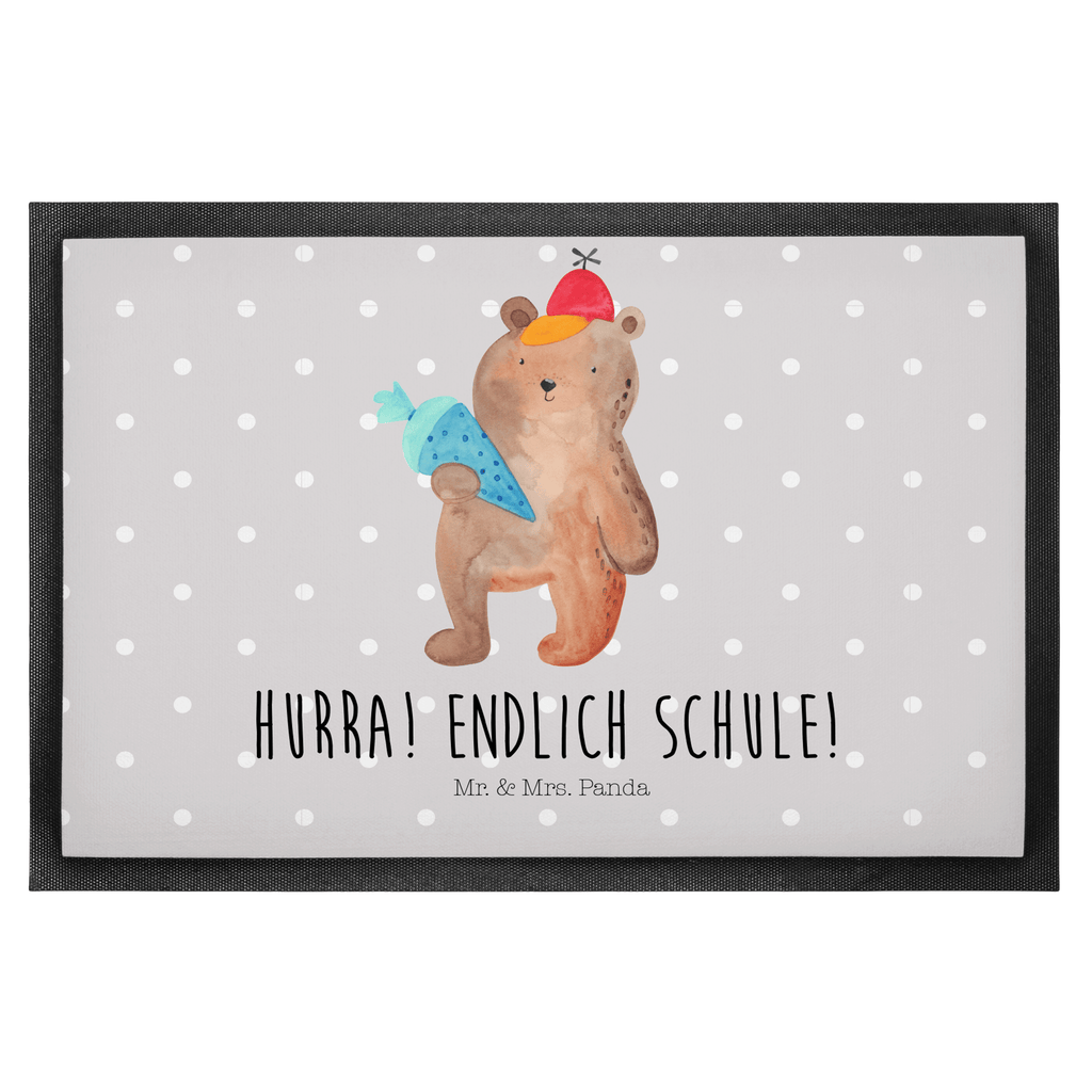 Fußmatte Bär mit Schultüte Bär Motiv, Schultüte, Erster Schultag Geschenk, Einschulung Geschenk, Schule Geschenk, Grundschule, Schulanfang, Schulbeginn,  Türvorleger, Schmutzmatte, Fußabtreter, Matte, Schmutzfänger, Fußabstreifer, Schmutzfangmatte, Türmatte, Motivfußmatte,  Haustürmatte, Vorleger  Bär, Teddy, Teddybär