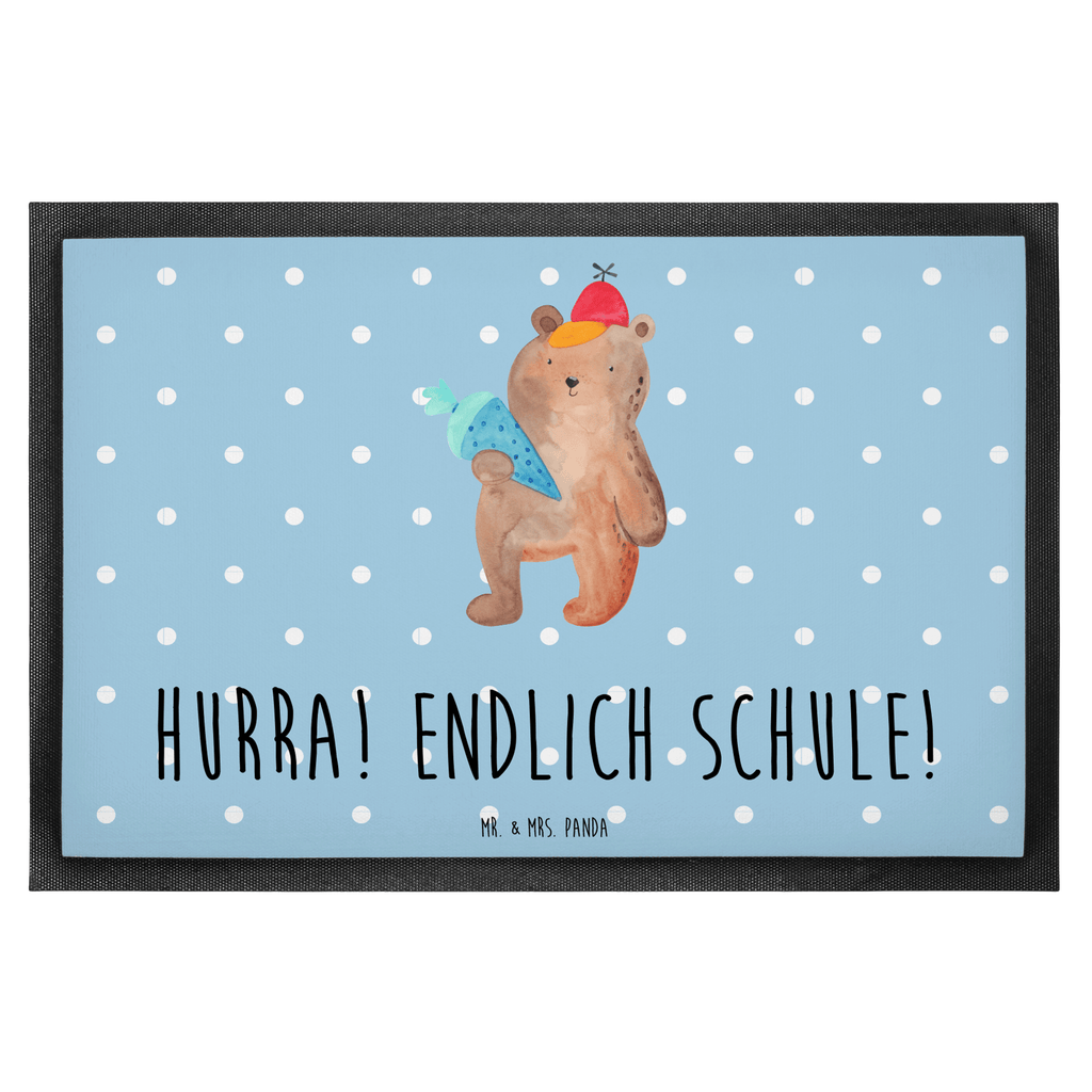 Fußmatte Bär mit Schultüte Bär Motiv, Schultüte, Erster Schultag Geschenk, Einschulung Geschenk, Schule Geschenk, Grundschule, Schulanfang, Schulbeginn,  Türvorleger, Schmutzmatte, Fußabtreter, Matte, Schmutzfänger, Fußabstreifer, Schmutzfangmatte, Türmatte, Motivfußmatte,  Haustürmatte, Vorleger  Bär, Teddy, Teddybär