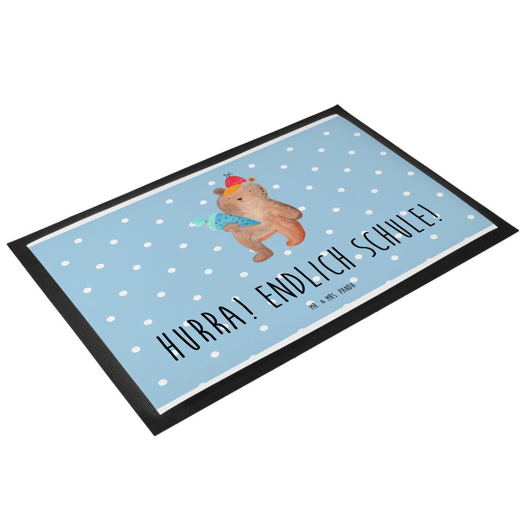 Fußmatte Bär mit Schultüte Bär Motiv, Schultüte, Erster Schultag Geschenk, Einschulung Geschenk, Schule Geschenk, Grundschule, Schulanfang, Schulbeginn,  Türvorleger, Schmutzmatte, Fußabtreter, Matte, Schmutzfänger, Fußabstreifer, Schmutzfangmatte, Türmatte, Motivfußmatte,  Haustürmatte, Vorleger  Bär, Teddy, Teddybär
