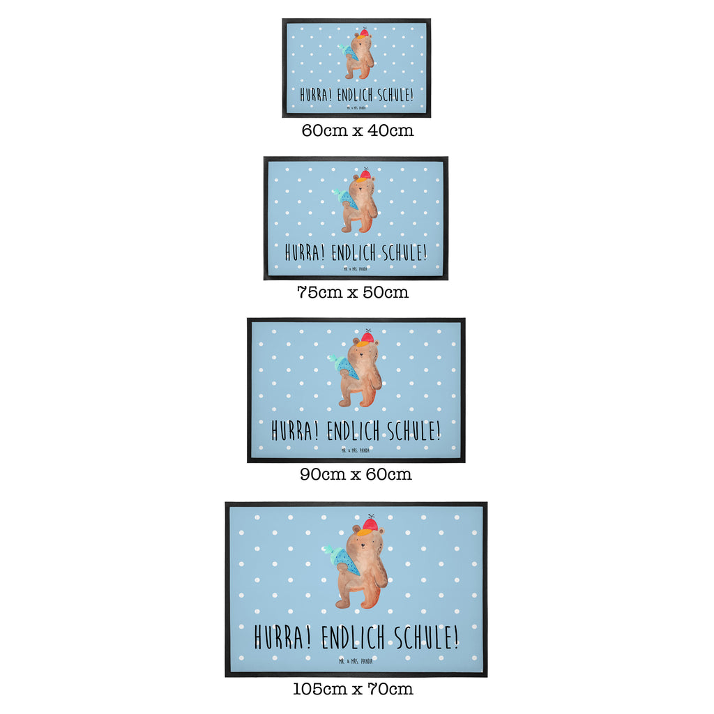 Fußmatte Bär mit Schultüte Bär Motiv, Schultüte, Erster Schultag Geschenk, Einschulung Geschenk, Schule Geschenk, Grundschule, Schulanfang, Schulbeginn,  Türvorleger, Schmutzmatte, Fußabtreter, Matte, Schmutzfänger, Fußabstreifer, Schmutzfangmatte, Türmatte, Motivfußmatte,  Haustürmatte, Vorleger  Bär, Teddy, Teddybär