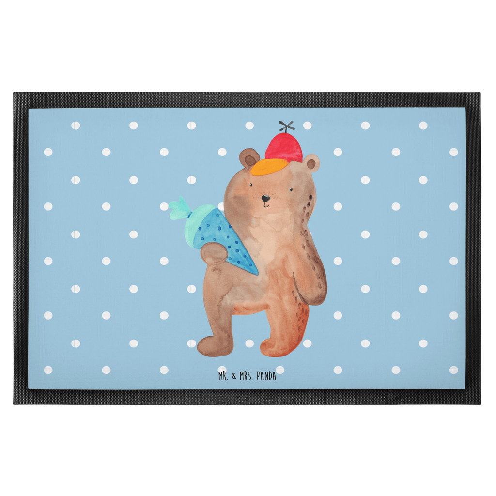 Fußmatte Bär mit Schultüte Bär Motiv, Schultüte, Erster Schultag Geschenk, Einschulung Geschenk, Schule Geschenk, Grundschule, Schulanfang, Schulbeginn,  Türvorleger, Schmutzmatte, Fußabtreter, Matte, Schmutzfänger, Fußabstreifer, Schmutzfangmatte, Türmatte, Motivfußmatte,  Haustürmatte, Vorleger  Bär, Teddy, Teddybär
