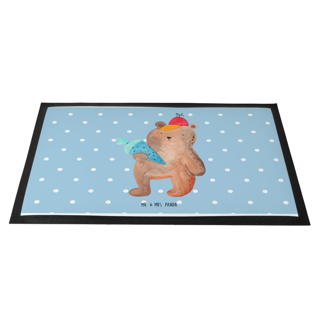 Fußmatte Bär mit Schultüte Bär Motiv, Schultüte, Erster Schultag Geschenk, Einschulung Geschenk, Schule Geschenk, Grundschule, Schulanfang, Schulbeginn,  Türvorleger, Schmutzmatte, Fußabtreter, Matte, Schmutzfänger, Fußabstreifer, Schmutzfangmatte, Türmatte, Motivfußmatte,  Haustürmatte, Vorleger  Bär, Teddy, Teddybär