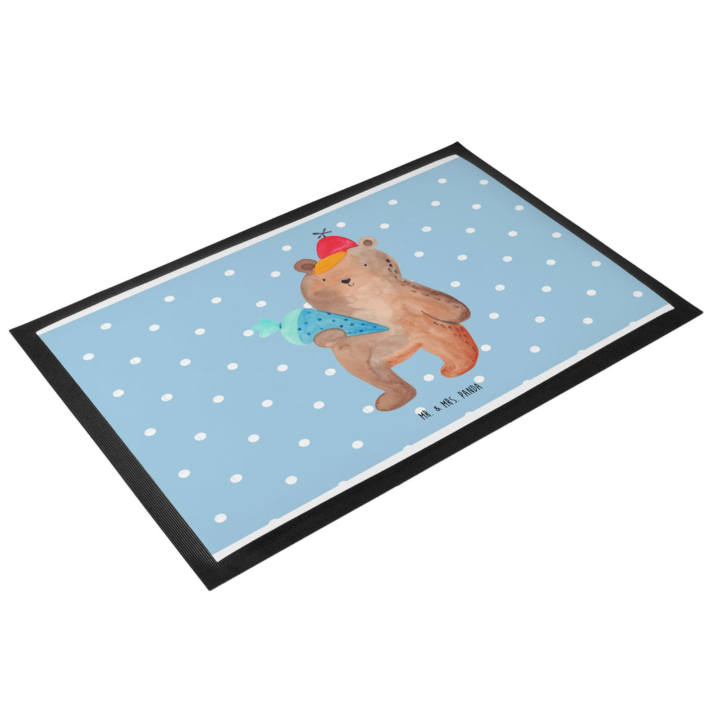 Fußmatte Bär mit Schultüte Bär Motiv, Schultüte, Erster Schultag Geschenk, Einschulung Geschenk, Schule Geschenk, Grundschule, Schulanfang, Schulbeginn,  Türvorleger, Schmutzmatte, Fußabtreter, Matte, Schmutzfänger, Fußabstreifer, Schmutzfangmatte, Türmatte, Motivfußmatte,  Haustürmatte, Vorleger  Bär, Teddy, Teddybär