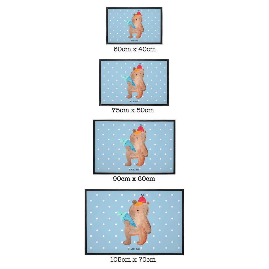Fußmatte Bär mit Schultüte Bär Motiv, Schultüte, Erster Schultag Geschenk, Einschulung Geschenk, Schule Geschenk, Grundschule, Schulanfang, Schulbeginn,  Türvorleger, Schmutzmatte, Fußabtreter, Matte, Schmutzfänger, Fußabstreifer, Schmutzfangmatte, Türmatte, Motivfußmatte,  Haustürmatte, Vorleger  Bär, Teddy, Teddybär