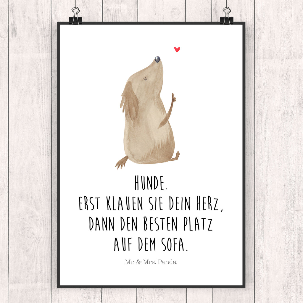 Poster Hund Liebe Poster, Wandposter, Bild, Wanddeko, Küchenposter, Kinderposter, Wanddeko Bild, Raumdekoration, Wanddekoration, Handgemaltes Poster, Mr. & Mrs. Panda Poster, Designposter, Kunstdruck, Posterdruck, Hund, Hundemotiv, Haustier, Hunderasse, Tierliebhaber, Hundebesitzer, Sprüche, Liebe, Hundeglück, Hundeliebe, Hunde, Frauchen
