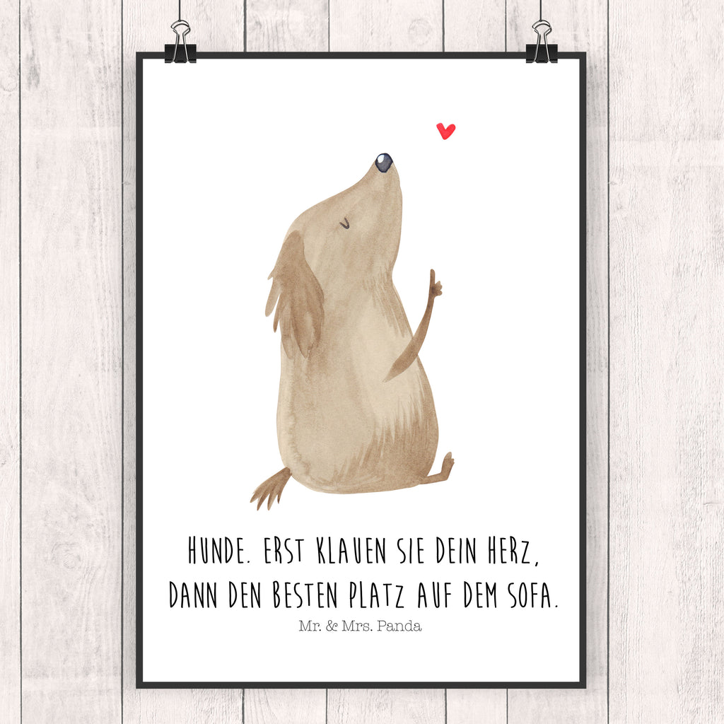 Poster Hund Liebe Poster, Wandposter, Bild, Wanddeko, Küchenposter, Kinderposter, Wanddeko Bild, Raumdekoration, Wanddekoration, Handgemaltes Poster, Mr. & Mrs. Panda Poster, Designposter, Kunstdruck, Posterdruck, Hund, Hundemotiv, Haustier, Hunderasse, Tierliebhaber, Hundebesitzer, Sprüche, Liebe, Hundeglück, Hundeliebe, Hunde, Frauchen
