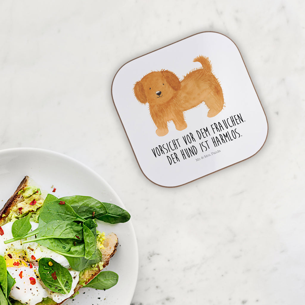 Quadratische Untersetzer Hund flauschig Bierdeckel, Glasuntersetzer, Untersetzer Gläser, Getränkeuntersetzer, Hund, Hundemotiv, Haustier, Hunderasse, Tierliebhaber, Hundebesitzer, Sprüche, Hunde, Frauchen, Hundemama, Hundeliebe