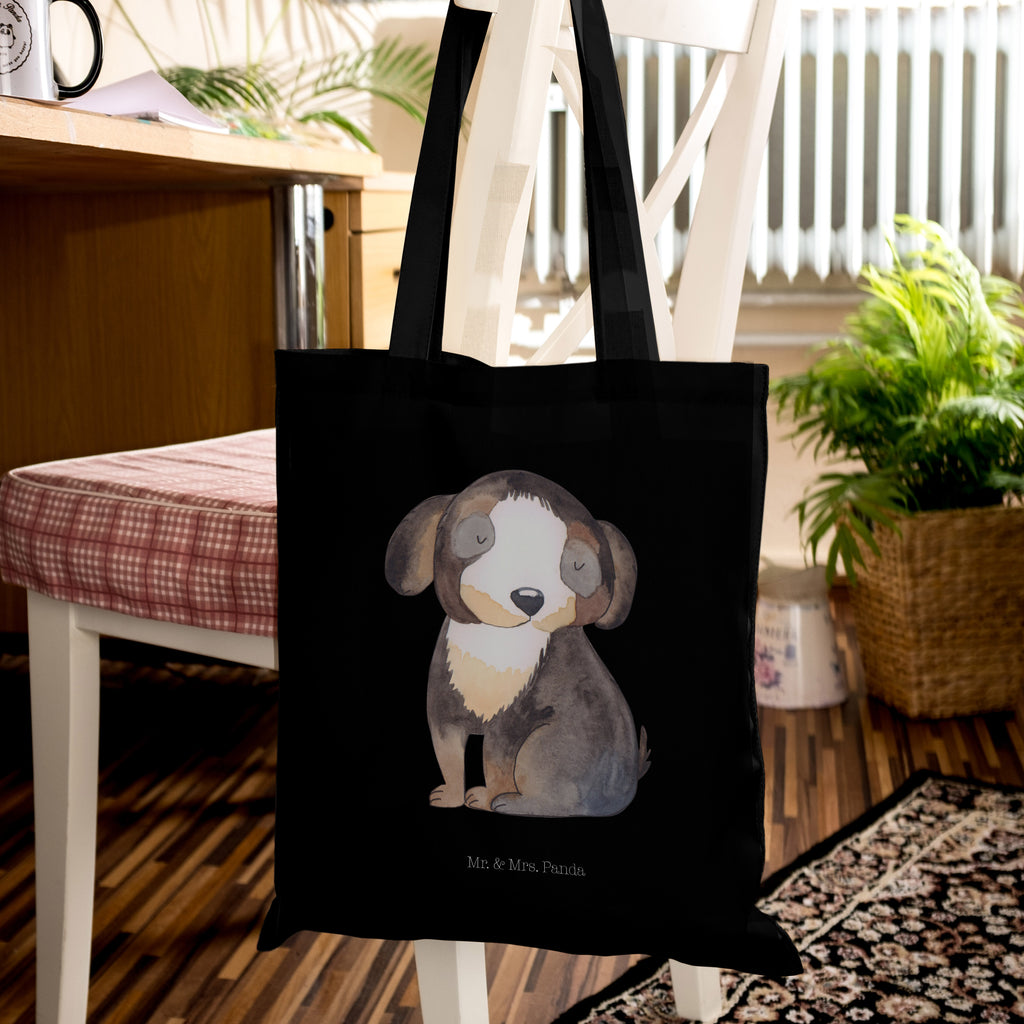 Tragetasche Hund entspannt Beuteltasche, Beutel, Einkaufstasche, Jutebeutel, Stoffbeutel, Hund, Hundemotiv, Haustier, Hunderasse, Tierliebhaber, Hundebesitzer, Sprüche, schwarzer Hund, Hundeliebe, Liebe, Hundeglück