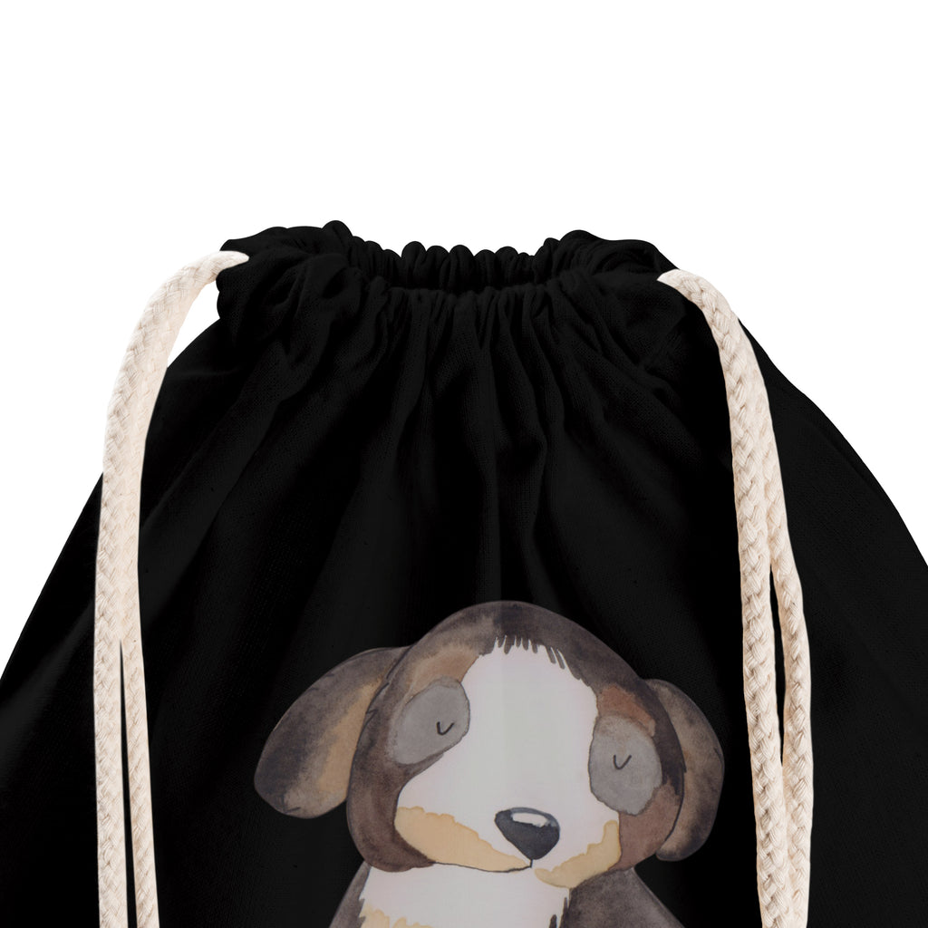 Sportbeutel Hund entspannt Turnbeutel, Beutel, Sporttasche, Tasche, Stoffbeutel, Hund, Hundemotiv, Haustier, Hunderasse, Tierliebhaber, Hundebesitzer, Sprüche, schwarzer Hund, Hundeliebe, Liebe, Hundeglück