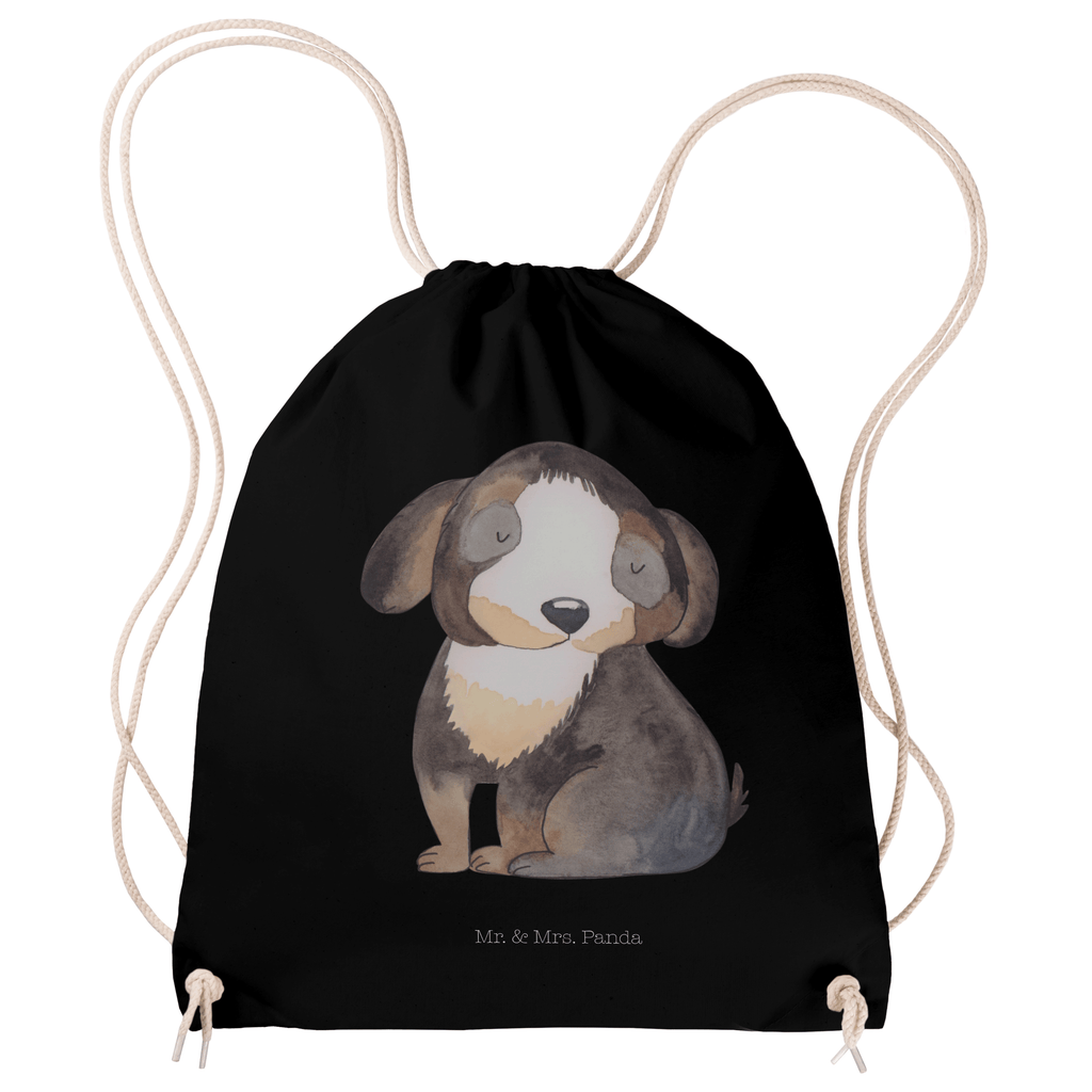 Sportbeutel Hund entspannt Turnbeutel, Beutel, Sporttasche, Tasche, Stoffbeutel, Hund, Hundemotiv, Haustier, Hunderasse, Tierliebhaber, Hundebesitzer, Sprüche, schwarzer Hund, Hundeliebe, Liebe, Hundeglück