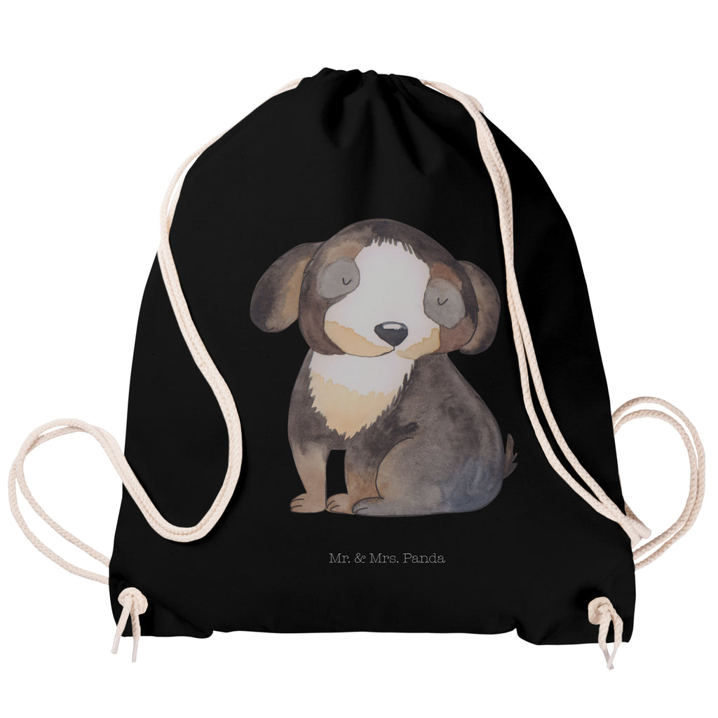 Sportbeutel Hund entspannt Turnbeutel, Beutel, Sporttasche, Tasche, Stoffbeutel, Hund, Hundemotiv, Haustier, Hunderasse, Tierliebhaber, Hundebesitzer, Sprüche, schwarzer Hund, Hundeliebe, Liebe, Hundeglück