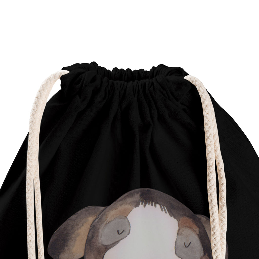 Sportbeutel Hund entspannt Turnbeutel, Beutel, Sporttasche, Tasche, Stoffbeutel, Hund, Hundemotiv, Haustier, Hunderasse, Tierliebhaber, Hundebesitzer, Sprüche, schwarzer Hund, Hundeliebe, Liebe, Hundeglück