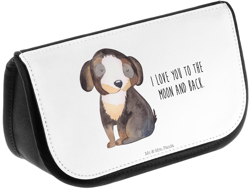 Kosmetiktasche Hund entspannt Kosmetikbeutel, Kulturtasche, Kulturbeutel, Schminktasche, Make-Up Tasche, Hund, Hundemotiv, Haustier, Hunderasse, Tierliebhaber, Hundebesitzer, Sprüche, schwarzer Hund, Hundeliebe, Liebe, Hundeglück