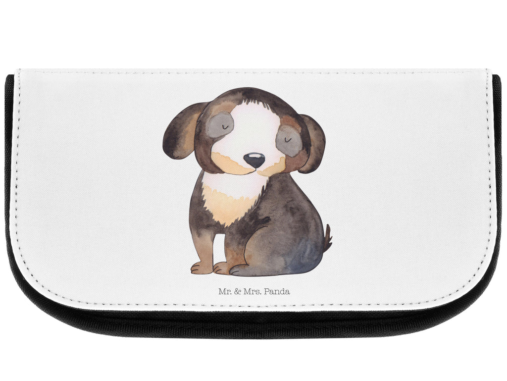 Kosmetiktasche Hund entspannt Kosmetikbeutel, Kulturtasche, Kulturbeutel, Schminktasche, Make-Up Tasche, Hund, Hundemotiv, Haustier, Hunderasse, Tierliebhaber, Hundebesitzer, Sprüche, schwarzer Hund, Hundeliebe, Liebe, Hundeglück